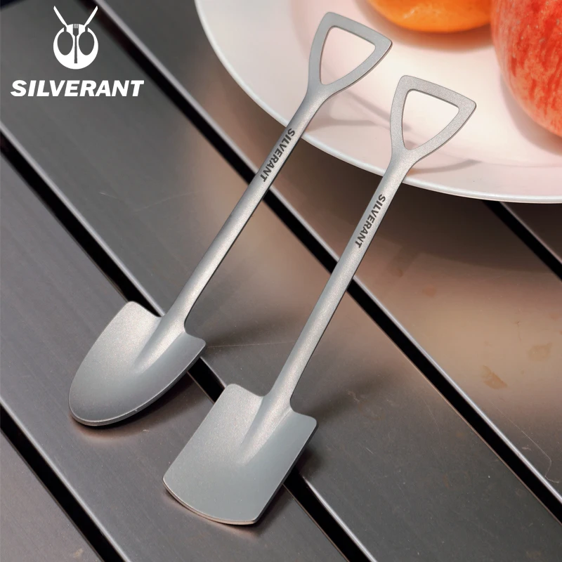Outdoor Camping Dining Set - EDC 티타늄 휴대용 삽 모양 숟가락