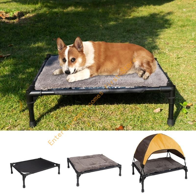 이동식 캐노피 그늘 텐트가있는 야외 제기 개 침대 침대 - Outdoor Camping Dog Bed 리뷰 및 가격