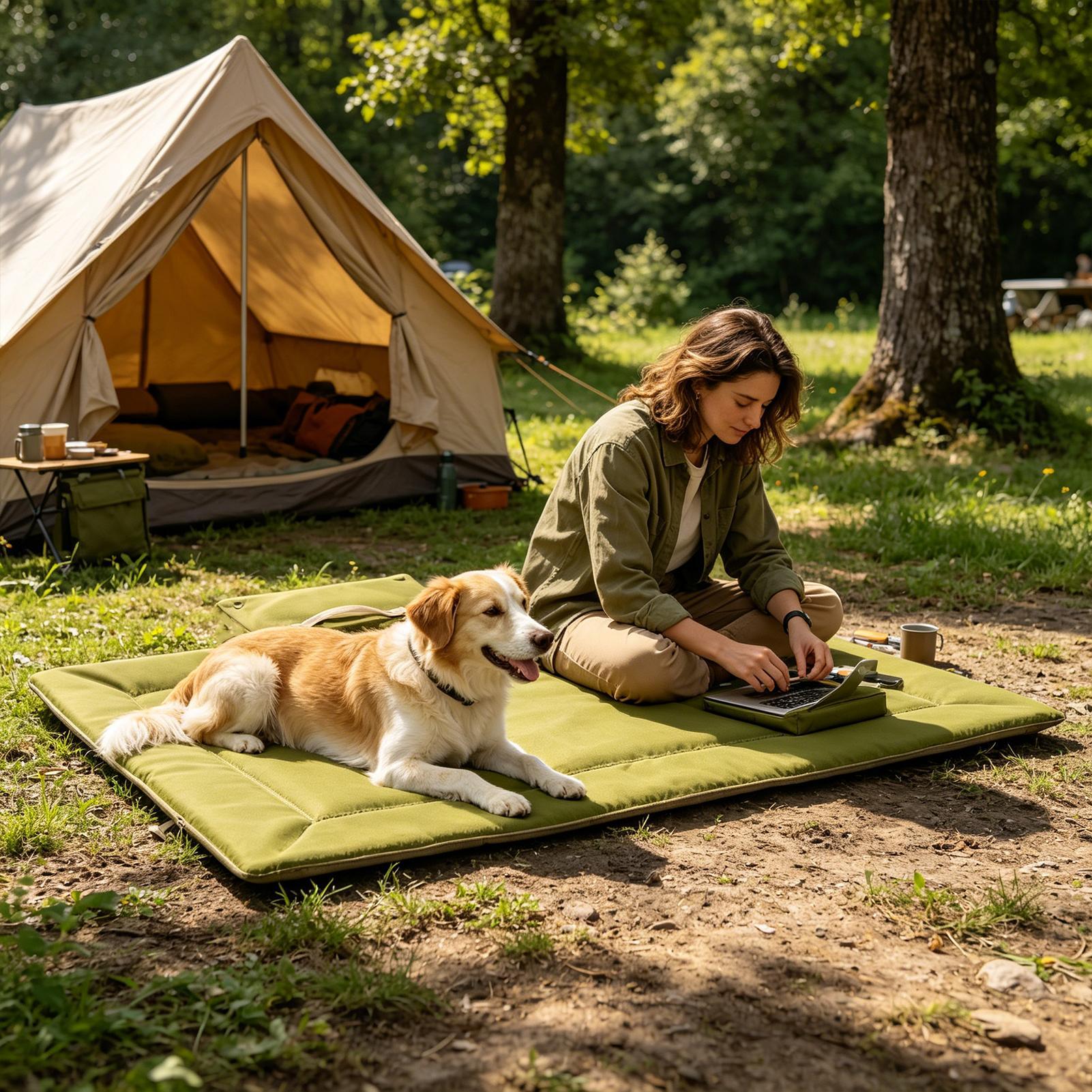여행용 접이식 세탁 가능 애완견 쿠션 패드, 자동차 시 - Outdoor Camping Dog Bed 리뷰 및 가격