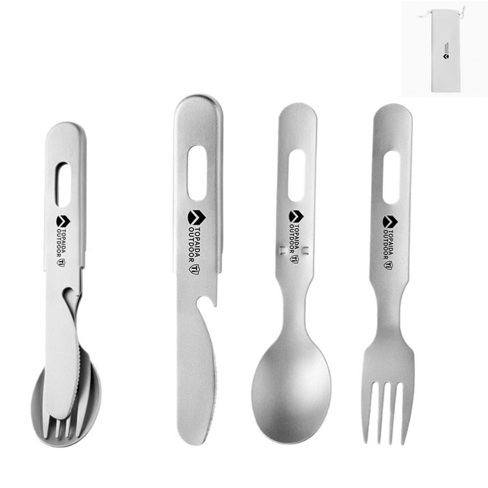 초경량 티타늄 캠핑용 포크, 숟가락, 칼 세트 (3 i - Outdoor Camping Dining Set 리뷰 및 가격