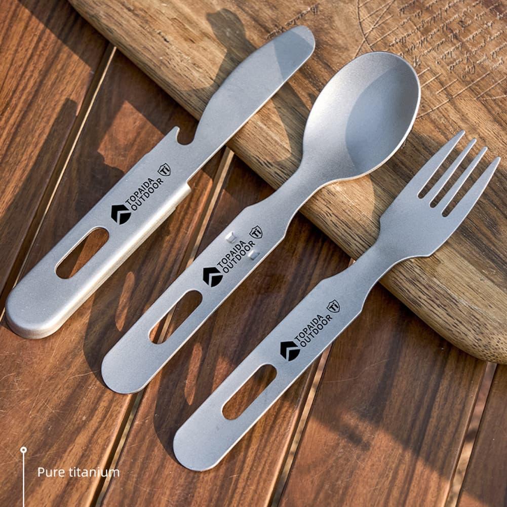 초경량 티타늄 캠핑용 포크, 숟가락, 칼 세트 (3 i - Outdoor Camping Dining Set 리뷰 및 가격