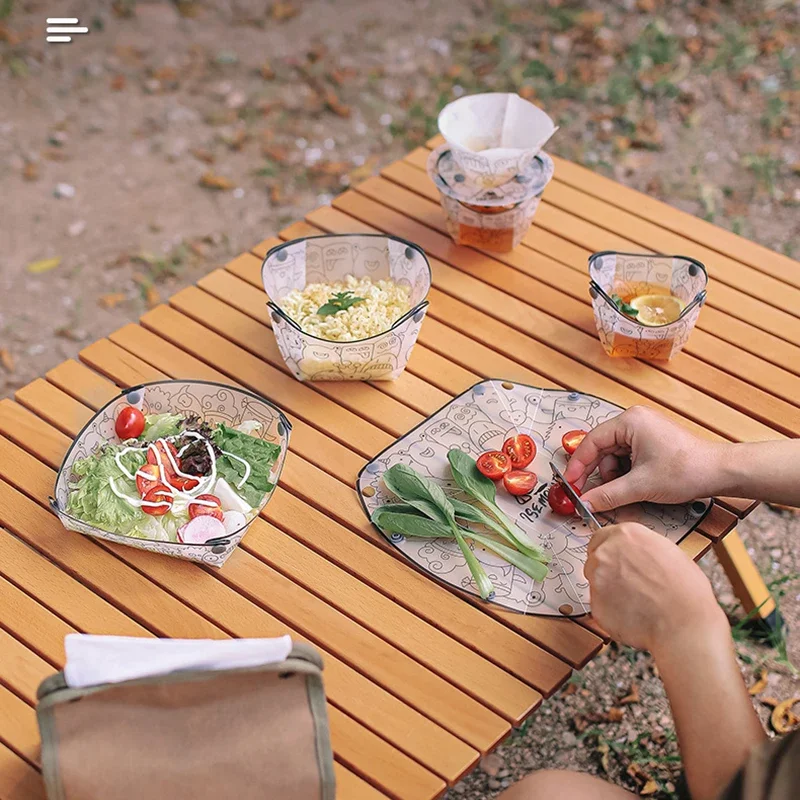 야외 경량 접이식 식기 휴대용 그릇 디너 플레이트, 커 - Outdoor Camping Dining Set 리뷰 및 가격