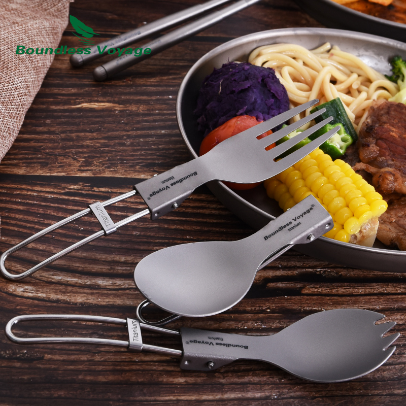 무한 항해 티타늄 캠핑 식기 접이식 스푼 스포크 포크  - Outdoor Camping Dining Set 리뷰 및 가격