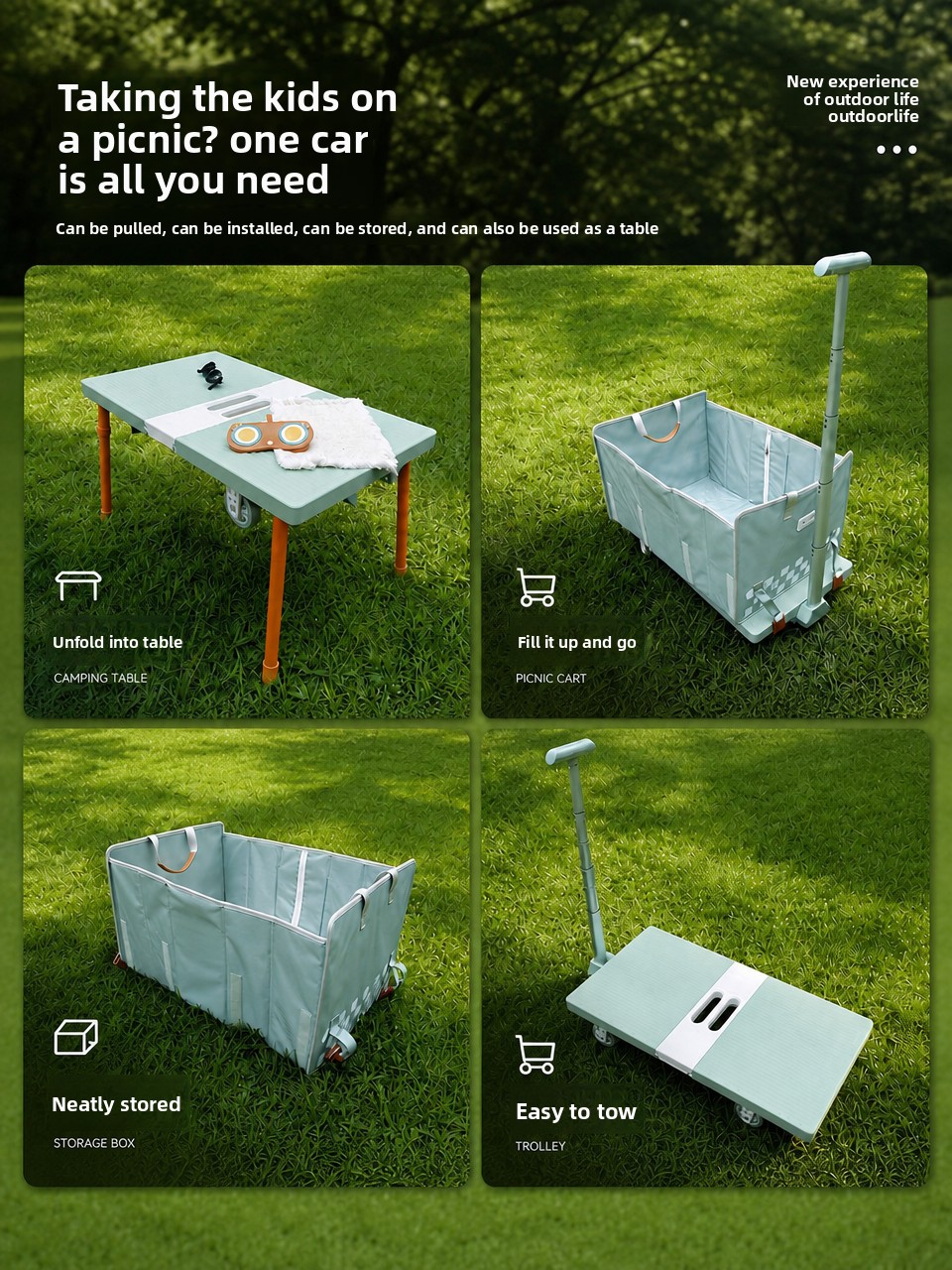 다용도 캠핑용 접이식 손수레, 해변, 정원, 여행, 보 - Outdoor Camping Trolley 리뷰 및 가격