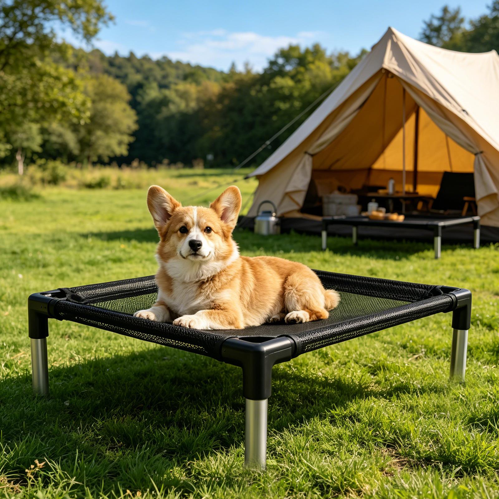 높이 조절 가능한 통기성 메쉬 소재의 세탁 가능한 휴대 - Outdoor Camping Dog Bed 리뷰 및 가격